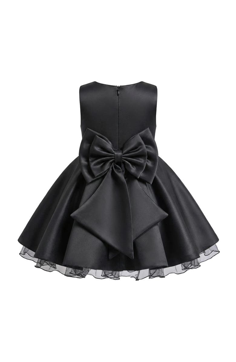 Tulleen Bow Waist Dress, Alternate, color, Black