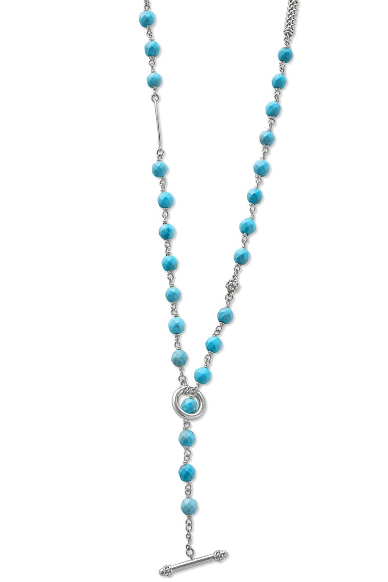Caviar Icon Turquoise Bead Dual Layer Necklace, Alternate, color, TURQUOISE