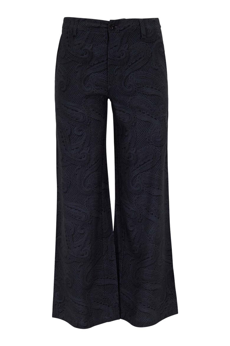 Crochet Paisley Womens Wool Wide-leg Pant, Alternate, color, CROCHET PAISLEY CAVIAR