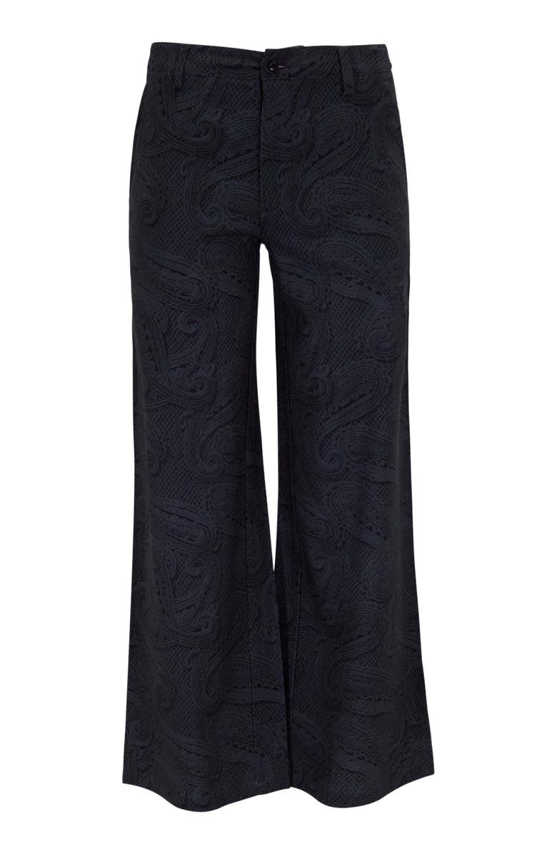 Lords of Harlech Crochet Paisley Womens Wool Wide-leg Pant, Alternate, color, Crochet Paisley Caviar