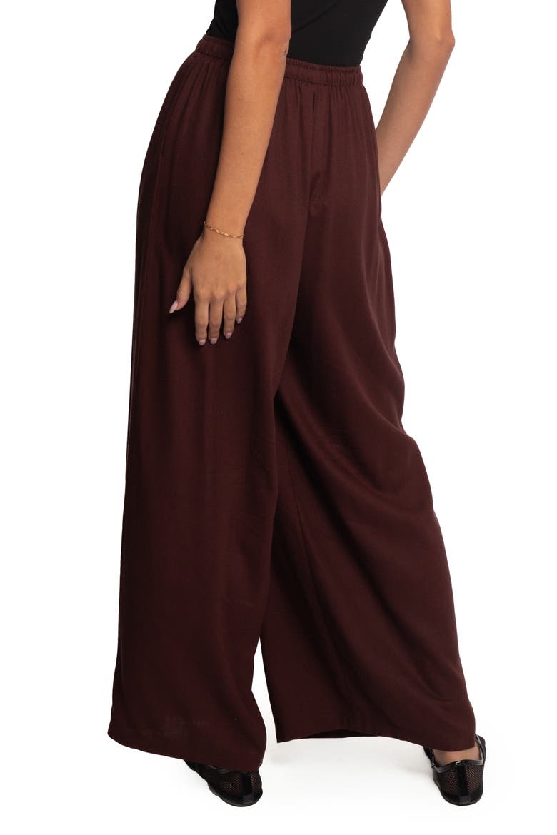Zane Drawstring Wide Leg Pants, Alternate, color, CHOCOLATE