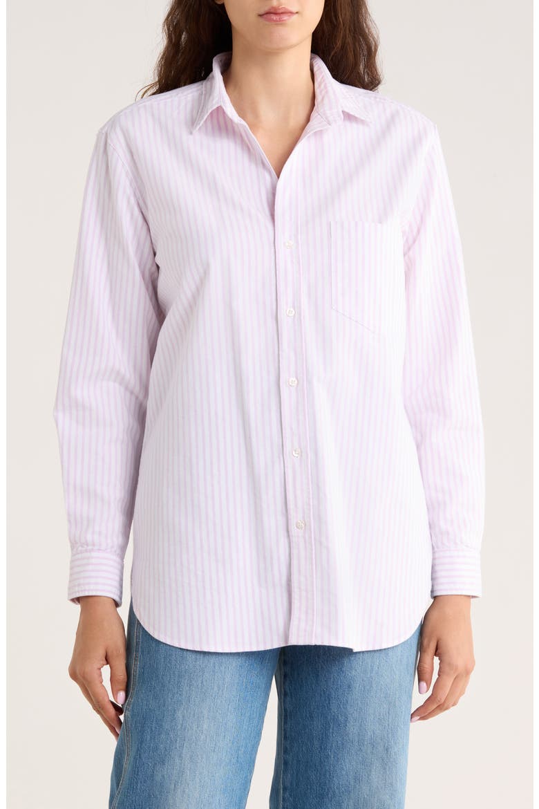Joedy Boyfriend Cotton Button-Up Shirt, Main, color, WIDE PURPL