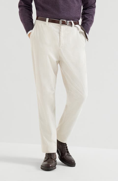 Garment-dyed trousers in cotton corduroy