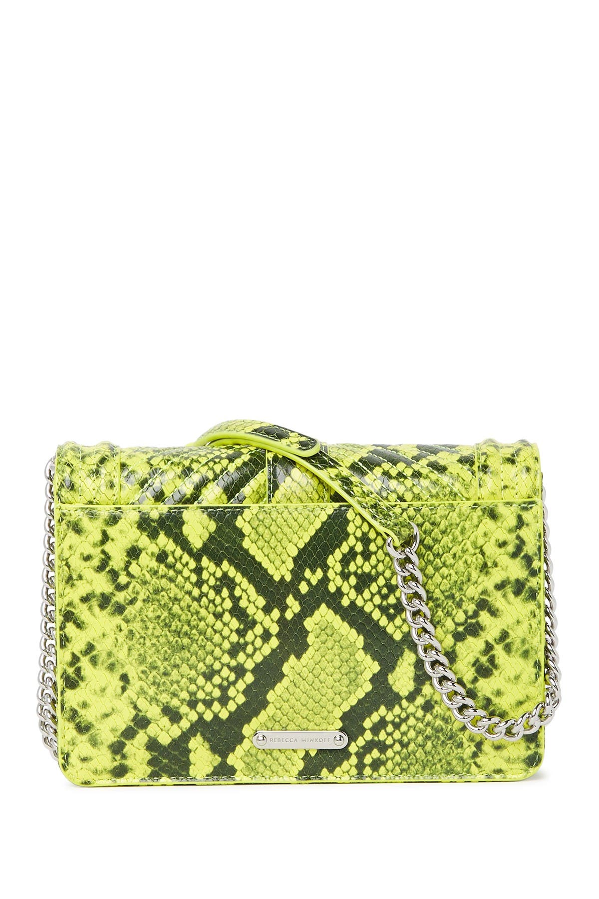 Chevron Quilted Snake Print Crossbody Bag, Alternate, color, NEON YELLOW