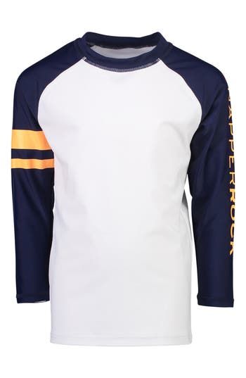 Snapper Rock Raglan Long Sleeve Rashguard In Navy/white