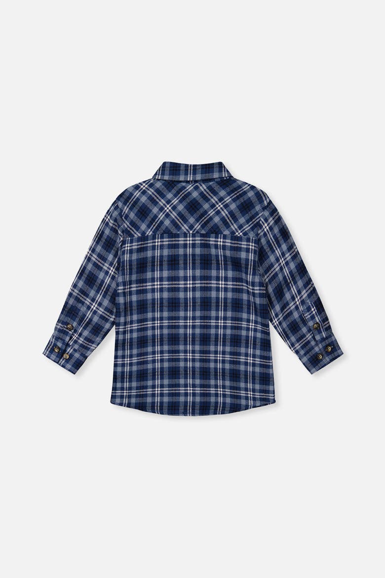 Plaid Button Front Chest Pocket Shirt, Alternate, color, Blue and White Tiles