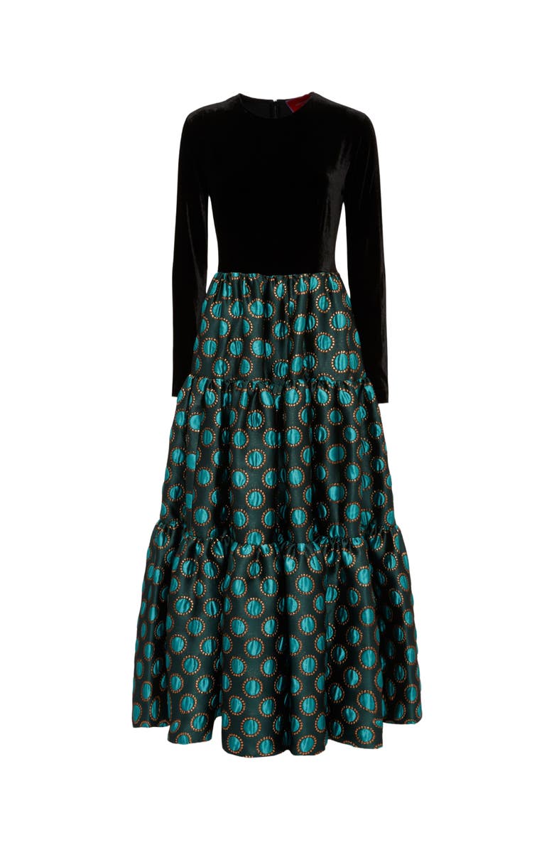 La DoubleJ Big Dress Jacquard Winter Sun Emerald, Alternate, color, Jacquard Winter Sun Emerald