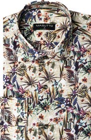 MASUTTO Mila Print Button-Up Long Sleeve Shirt