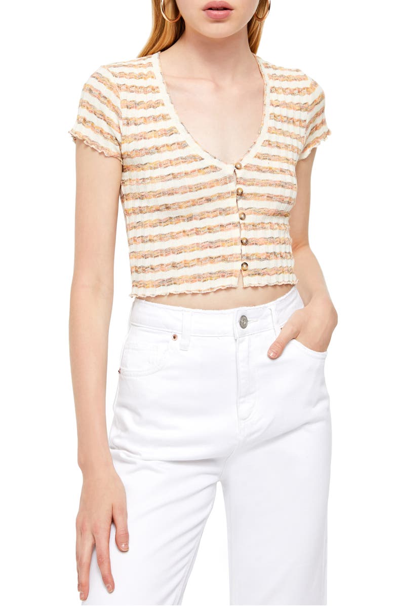 BDG Urban Outfitters Space Dye Stripe Crop Top, Main, color, 