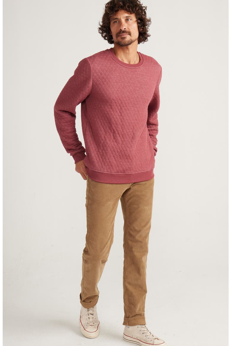 Corbet Quilted Sweatshirt, Alternate, color, CABERNET HEATHER