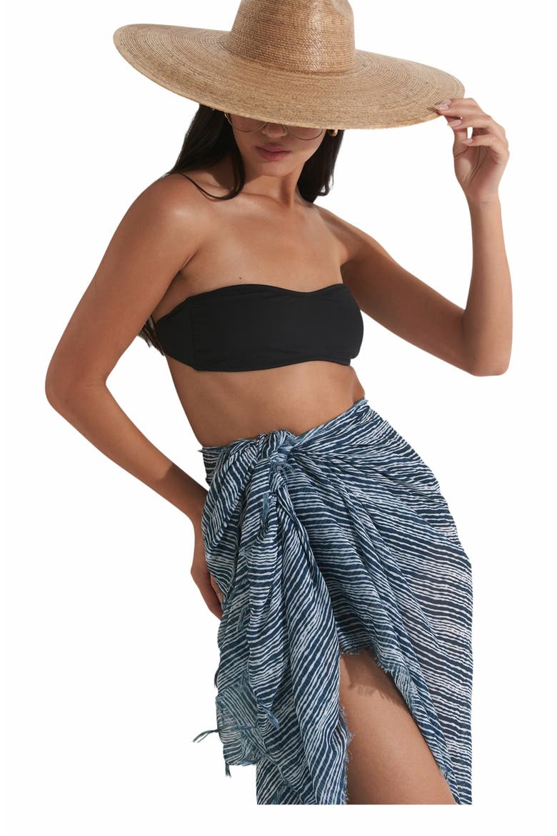 MISHEL SWIM COVER UP SARONG WRAP SKIRT, Alternate, color, Multi/NAVY