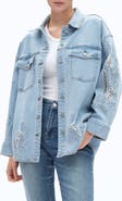 Bayeas Floral Embroidered Denim Shirt Jacket