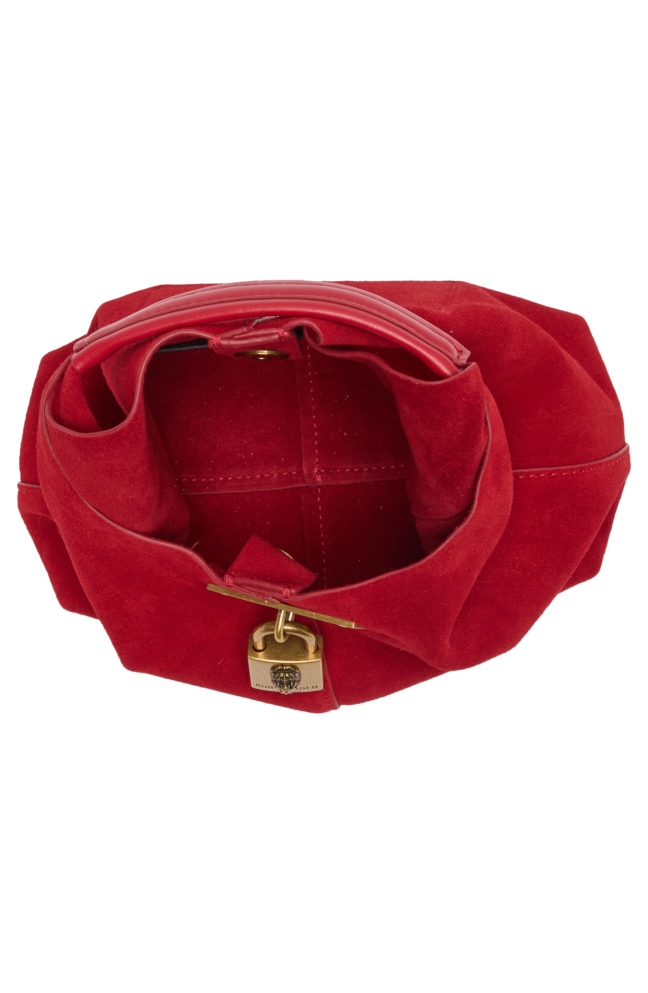 Mini Brixton Leather Slouch Hobo, Alternate, color, RED
