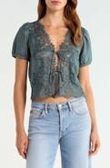 Lucky Brand Lace Trim Flyaway Top