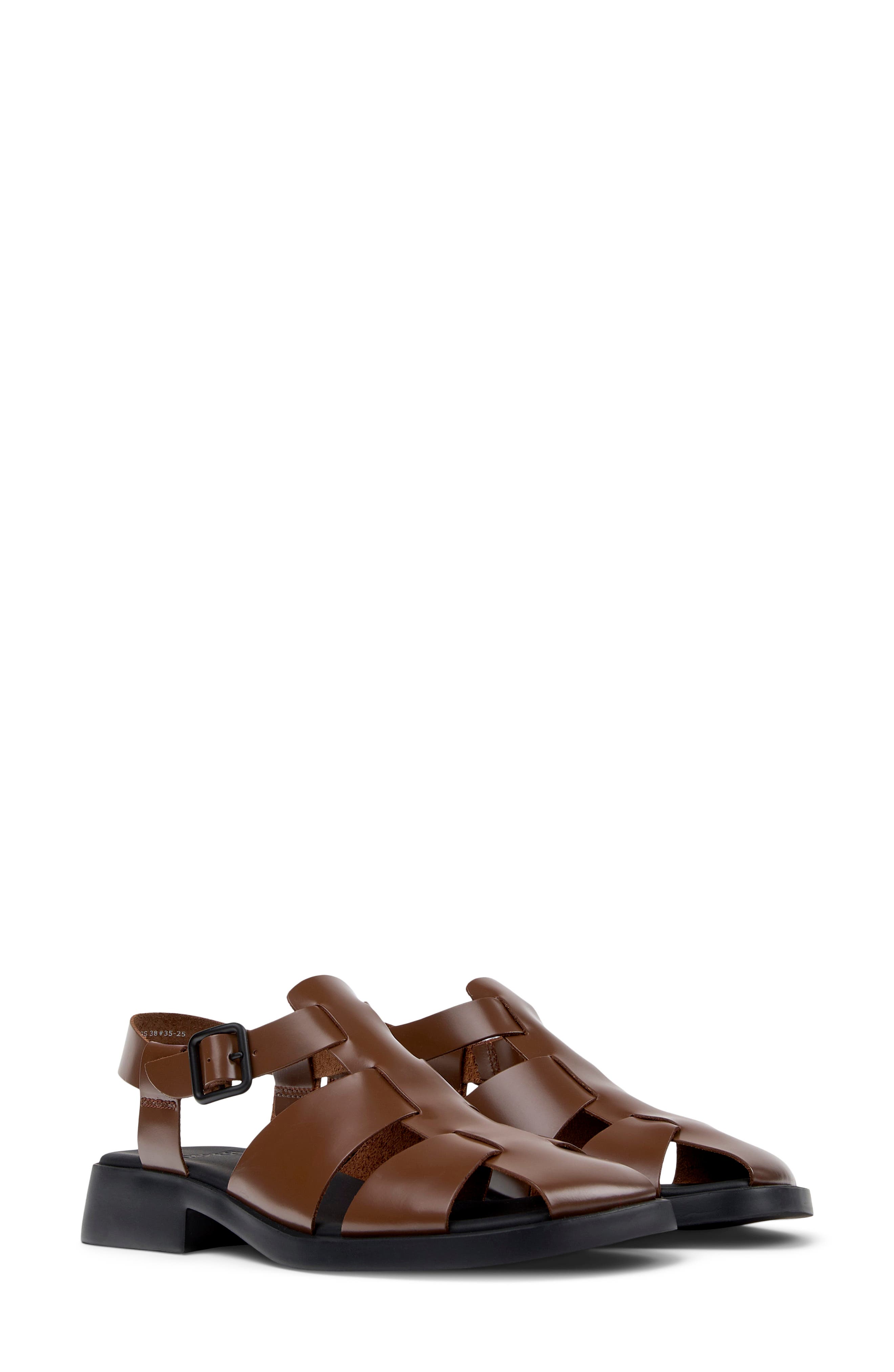 Camper Dana Fisherman Sandal, Main, color, Medium Brown