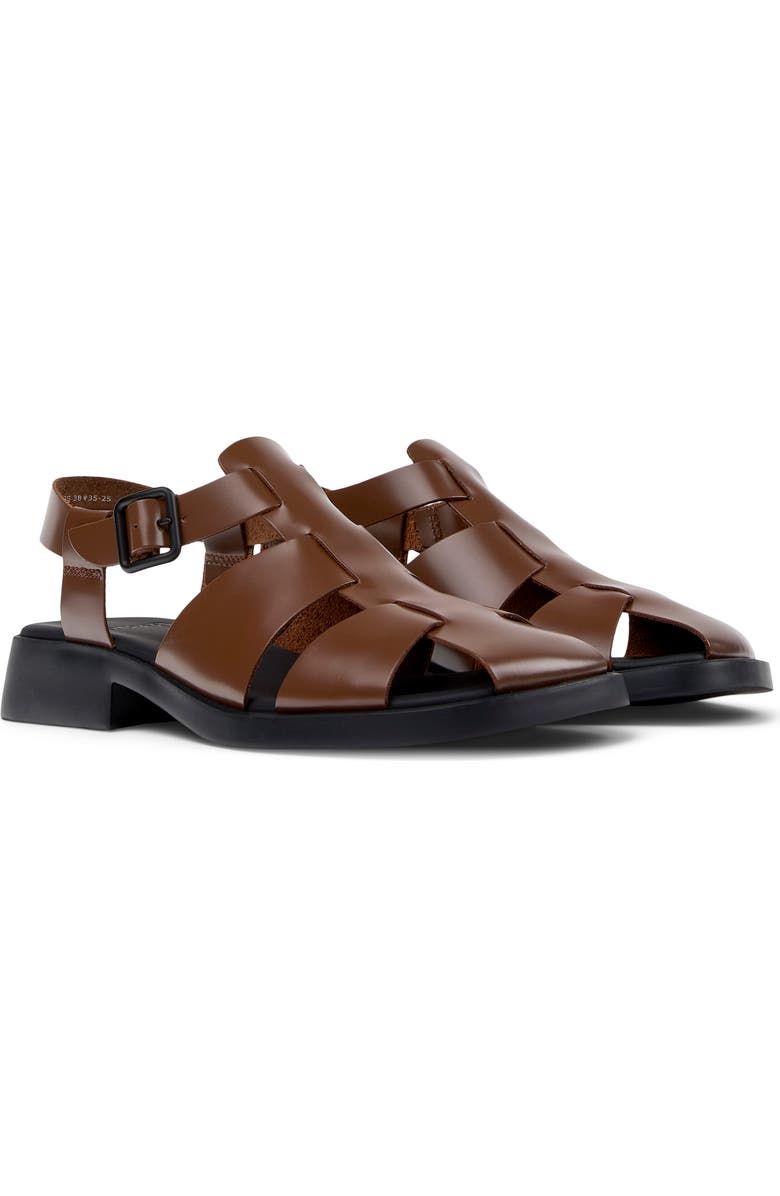 Camper Dana Fisherman Sandal, Main, color, Medium Brown