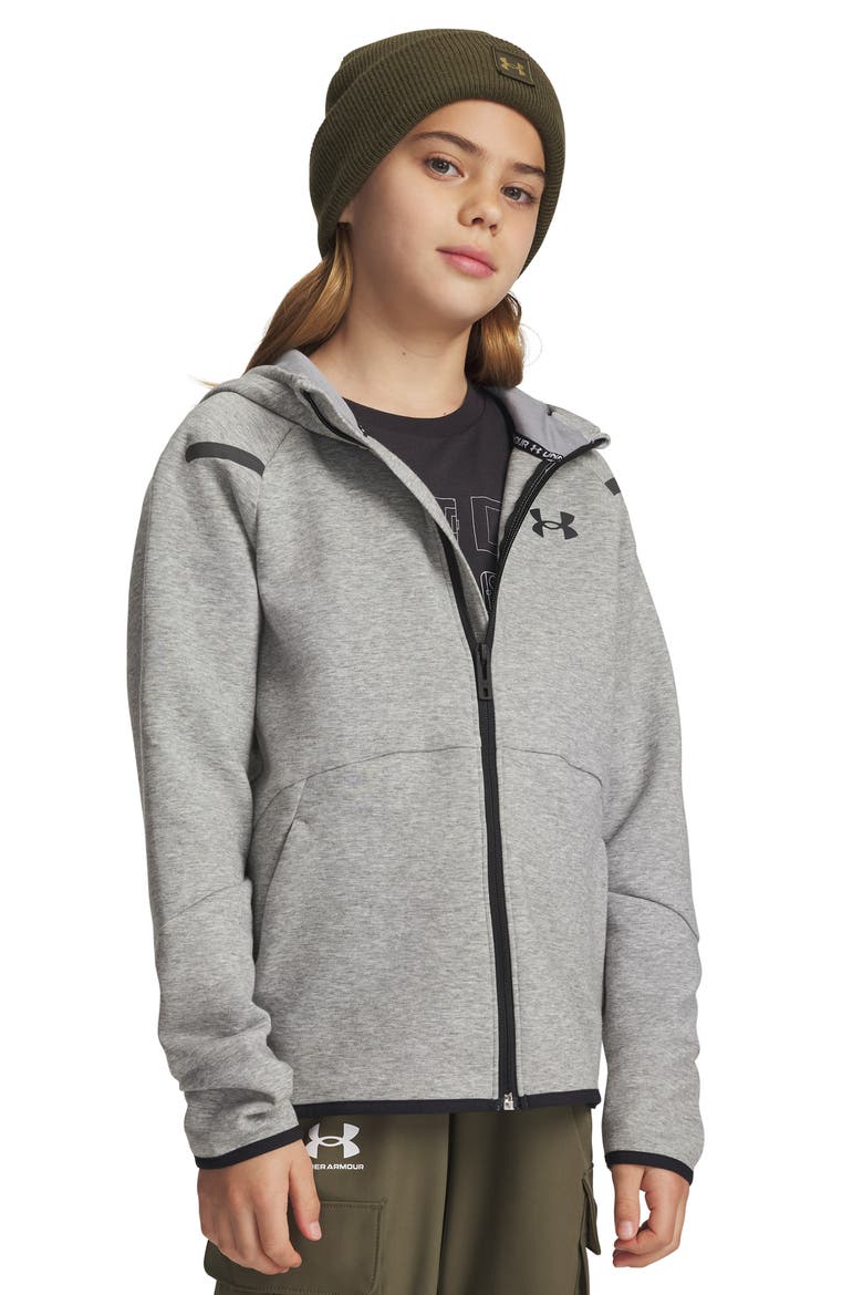 Kids' Unstoppable Fleece Hoodie, Alternate, color, MOD GRAY LIGHT HEATHER