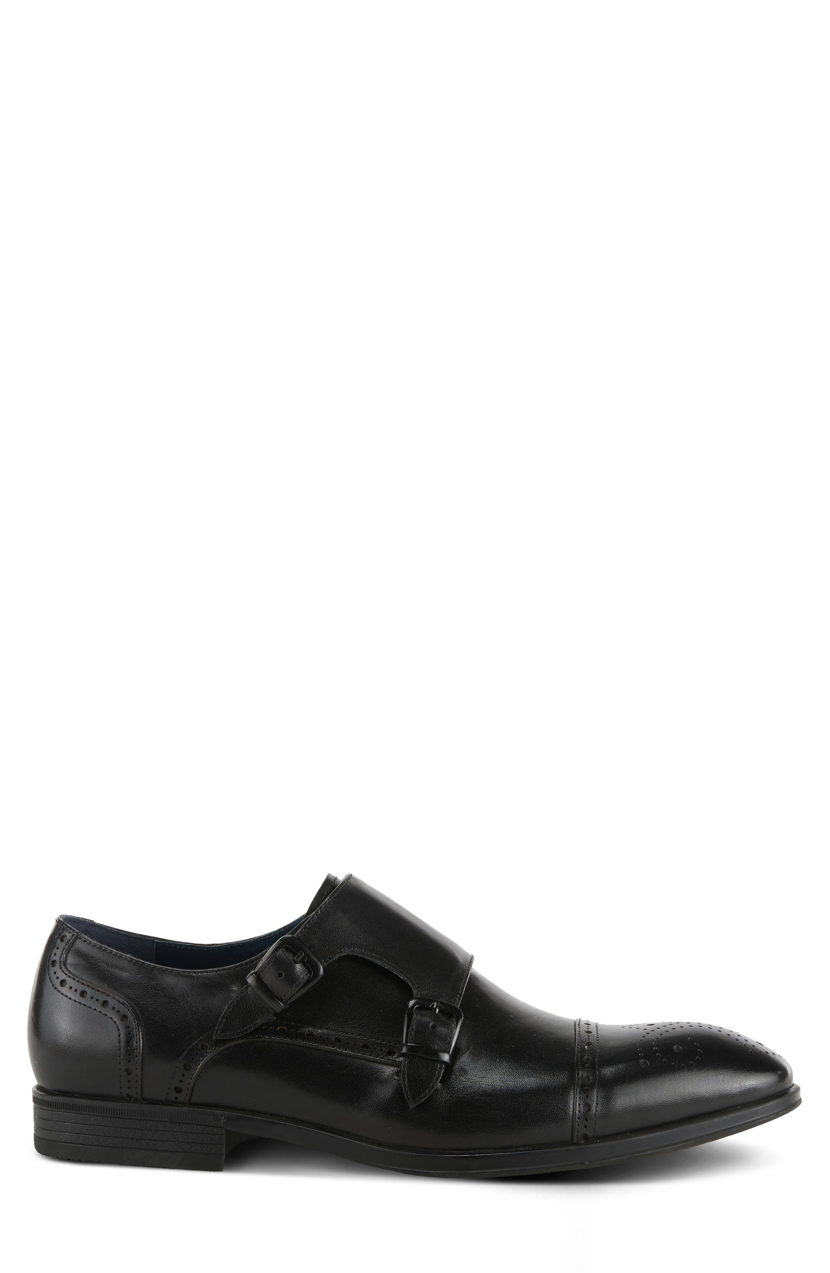 Spring Step Ezra Double Monk Strap Loafer, Alternate, color, Black