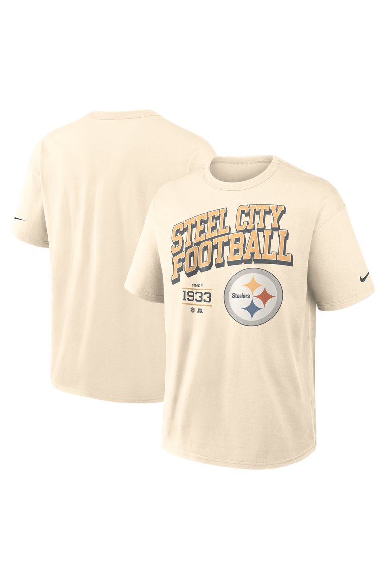 Men's Nike Natural Pittsburgh Steelers Vintage Mod Blown Away Max90 T-Shirt, Main, color, Natural