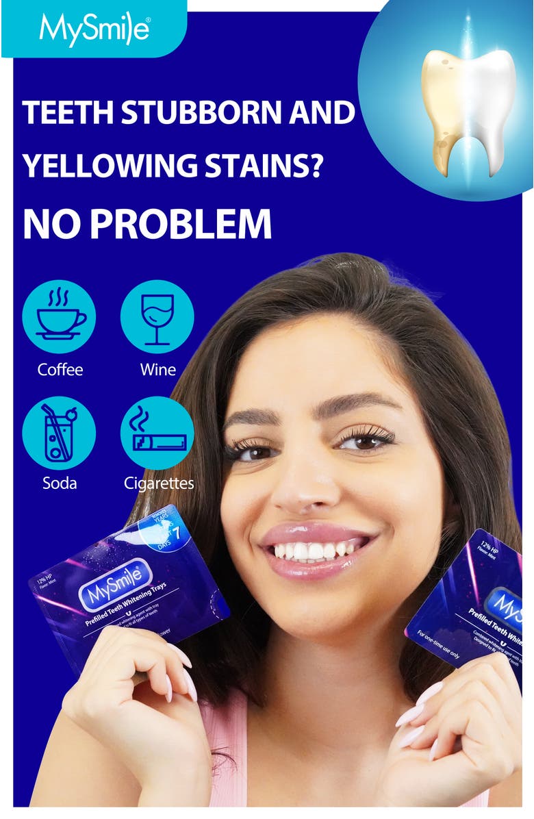 MySmile Prefilled Teeth Whitening Trays Kit, 12% Hydrogen Peroxide, Alternate, color, Purple
