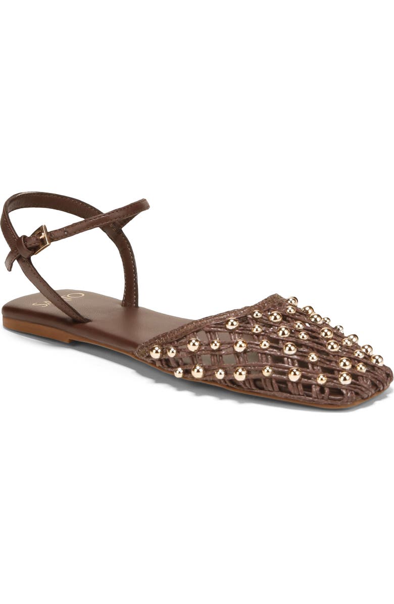 SARTO by Franco Sarto Inali Ankle Strap Flat, Main, color, Coffee Bean