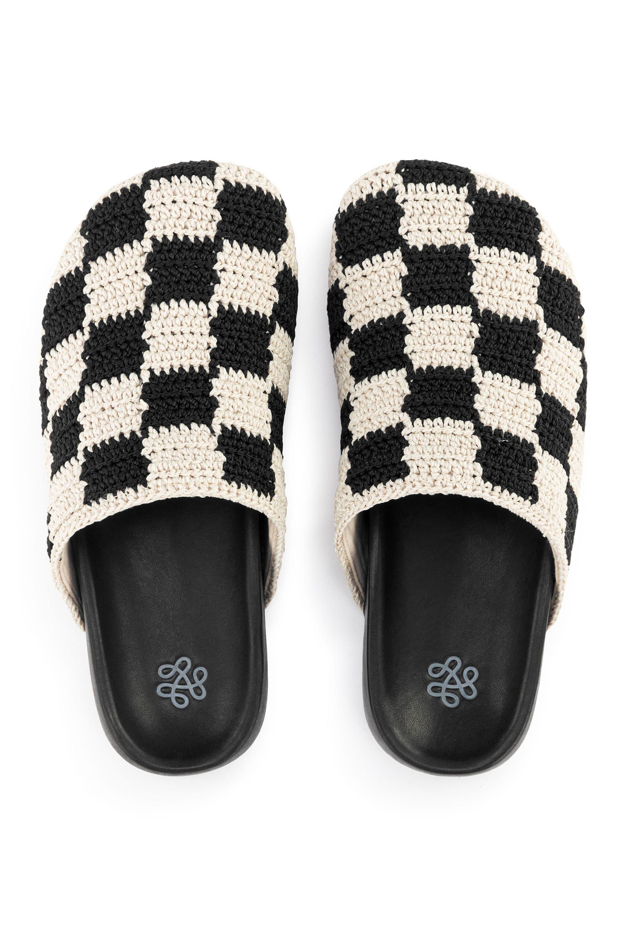 The Sak Bolinas Crochet Clog Shoe, Alternate, color, Black Check