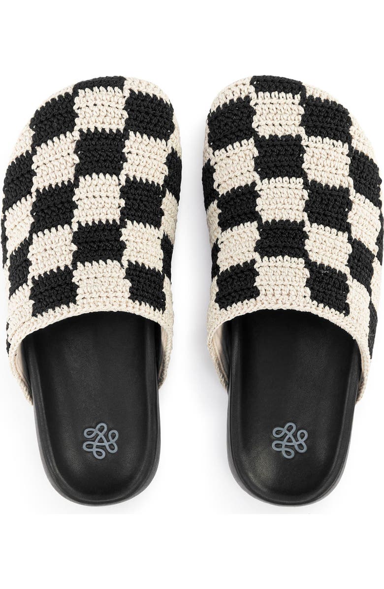 The Sak Bolinas Crochet Clog Shoe, Alternate, color, Black Check
