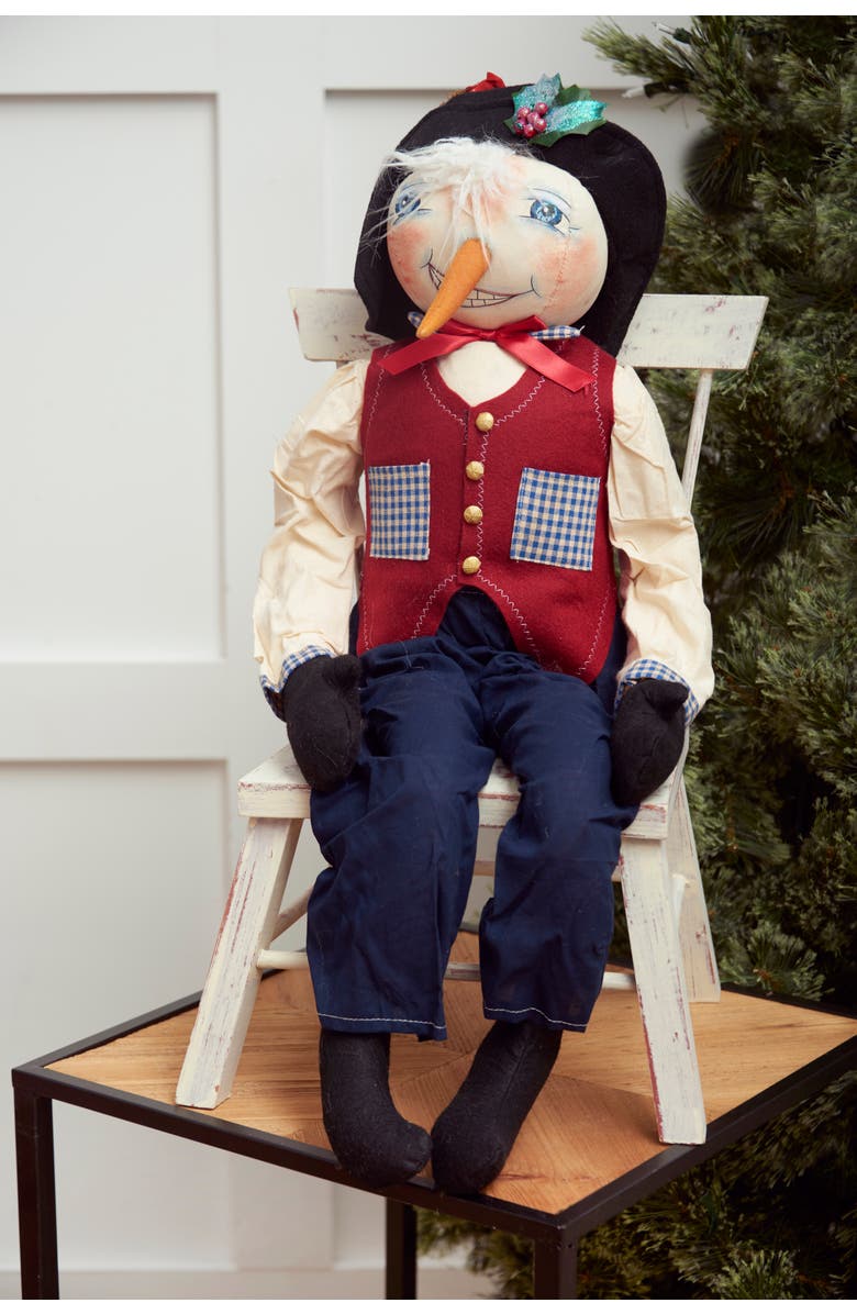 Gallerie II Perth Snowman Joe Spencer Gathered Traditions Christmas Art Doll Figure, Alternate, color, White