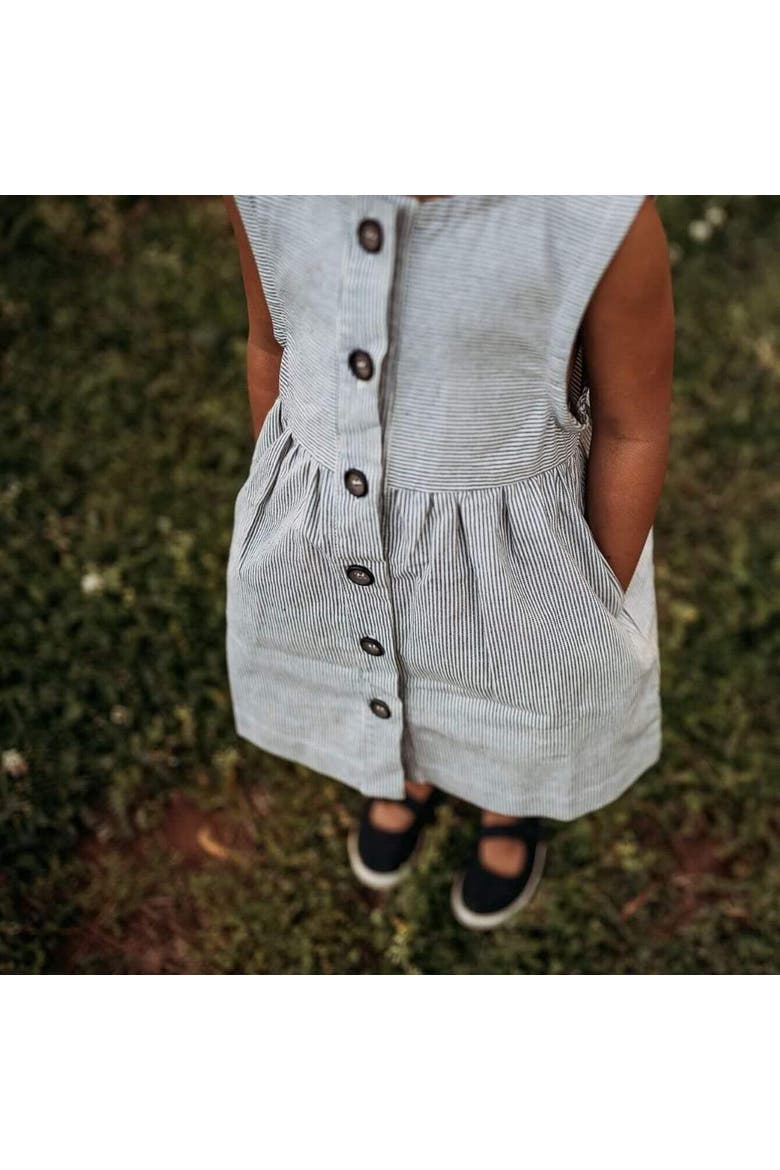 Kids’ Organic Cotton Sleeveless Jo Dress, Alternate, color, Engineer Stripe