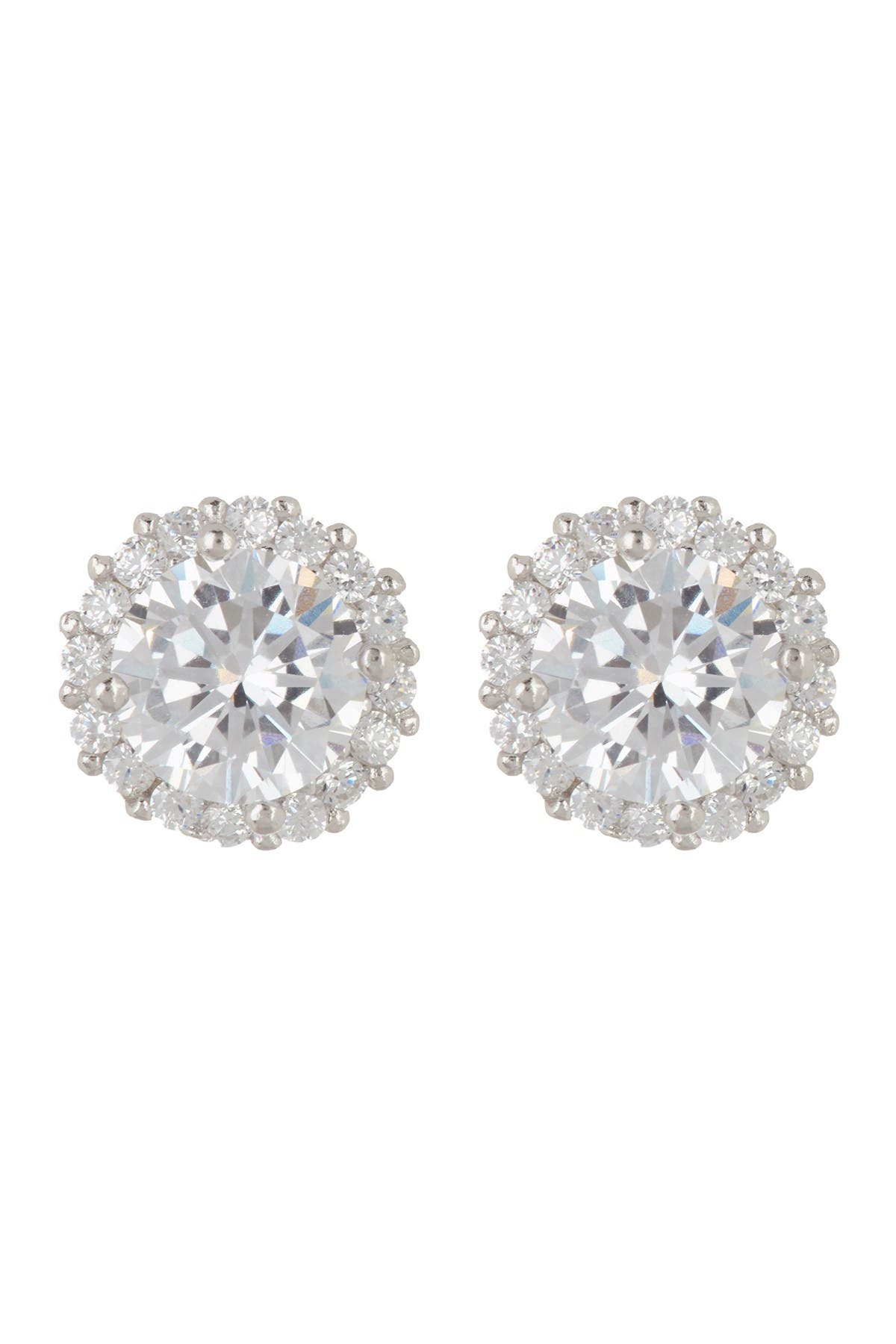 Adornia 14K Yellow Gold Plated Swarovski Crystal Halo Stud Earrings