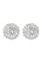 14K Yellow Gold Plated Swarovski Crystal Halo Stud Earrings