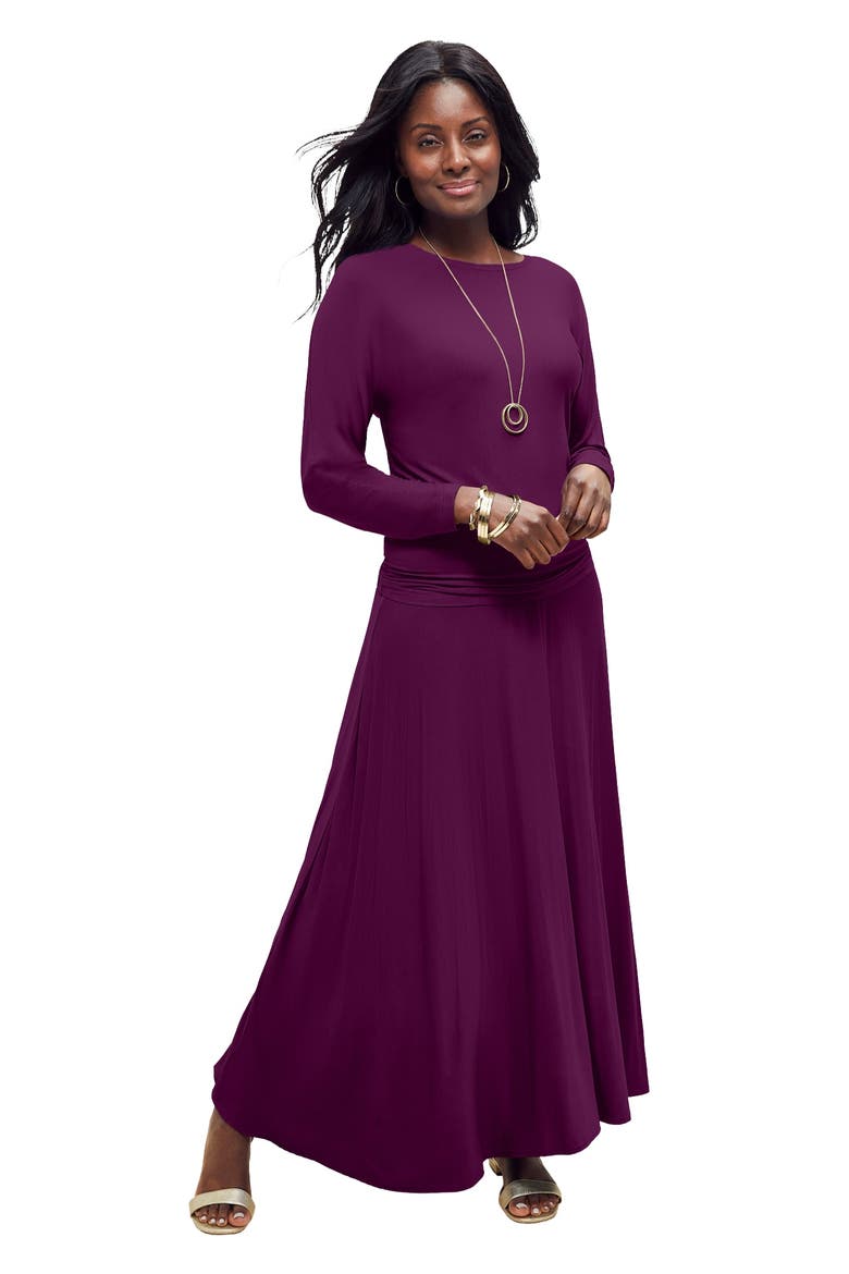 2-Piece Dolman Sleeve Skirt Set, Main, color, DARK BERRY