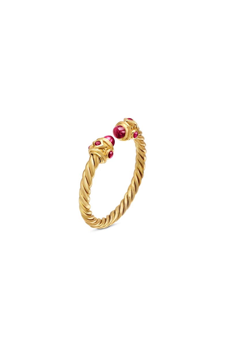 Renaissance Full Pavé Ring in 18K Gold, Alternate, color, RUBY