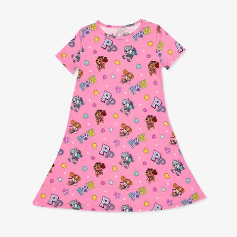 Kids' PAW Patrol Varsity Pink Short Sleeve Dress (Toddler, Little Kid & Big Kid)