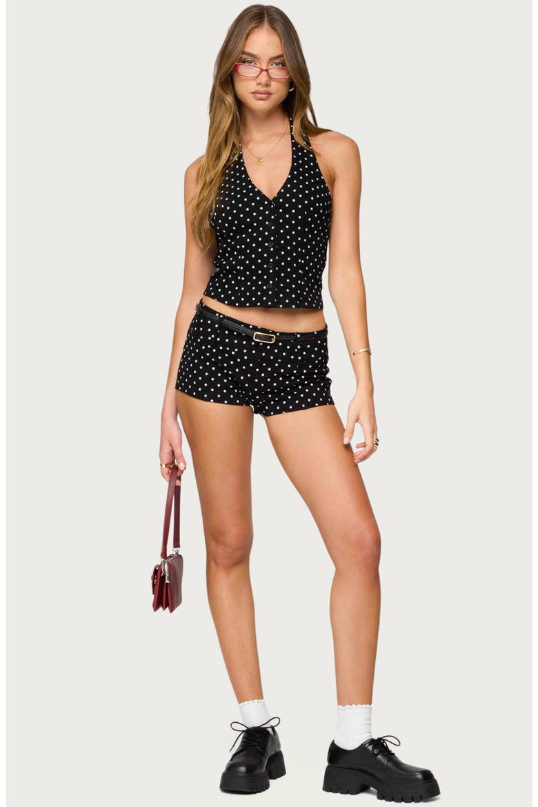 Bobbie Polka Dot Halter Top, Alternate, color, BLACK-AND-WHITE