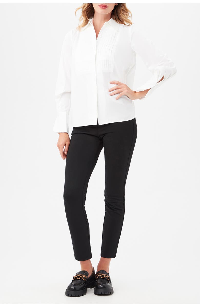 Trina Turk Delancey Tuxedo Button Up Top, Main, color, White
