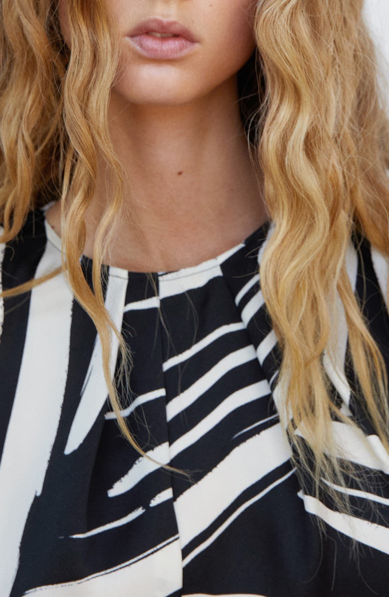 MANGO Abstract Print Long Sleeve Minidress, Alternate, color,