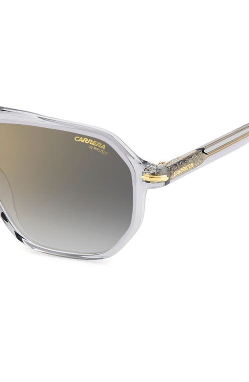 Carrera Eyewear Carrera 54mm Rectangular Sunglasses In Grey Gold/grey Sf Gd Sp