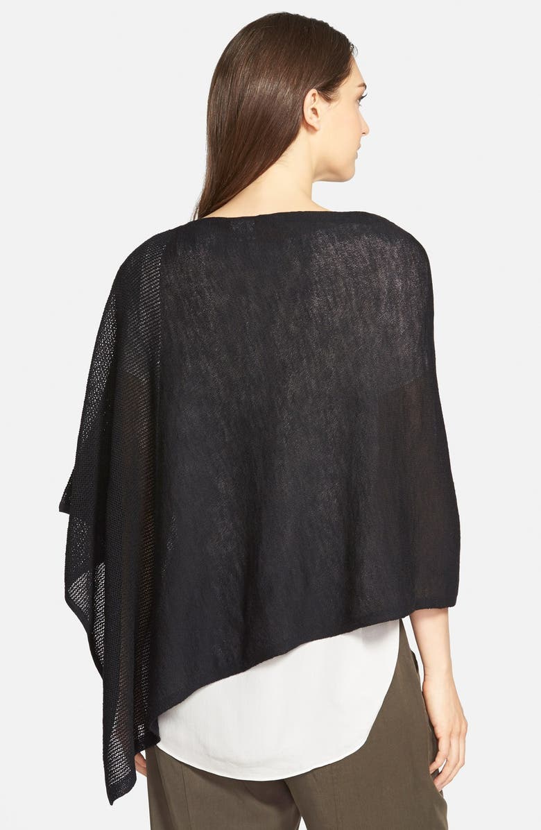 Eileen Fisher Mesh Detail Wool Knit Poncho, Alternate, color, 