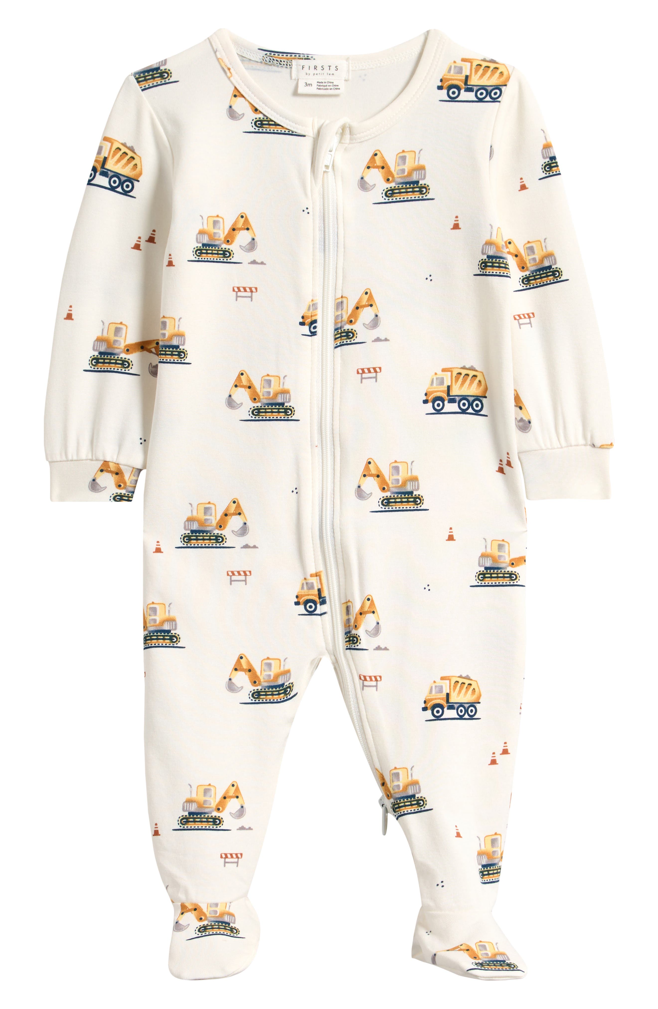 Fitted One-Piece Zip Pajamas