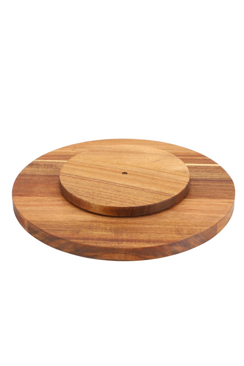 12 Inch Acacia Wood Lazy Susan Tray, Alternate, color, Acacia