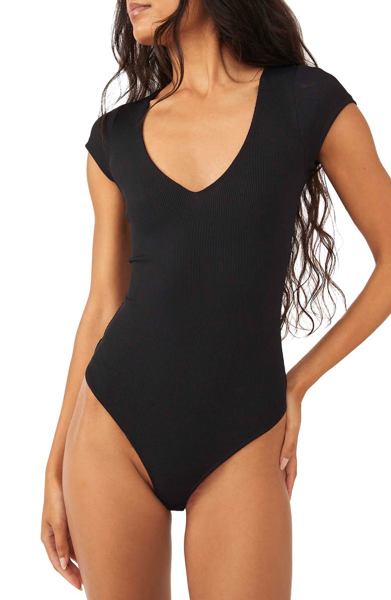 Free People Intimately FP Ready or Not Rib Thong Bodysuit, Main, color,