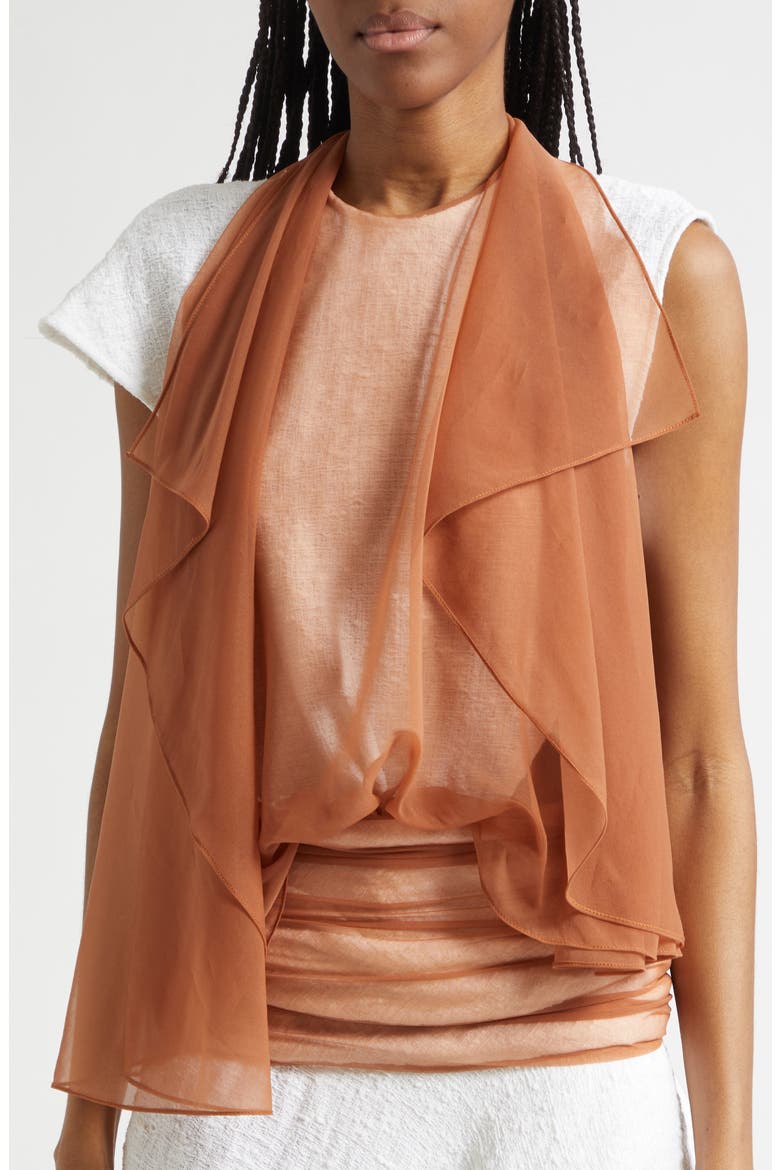 Mixed Media Cape Dress, Alternate, color, WHITE