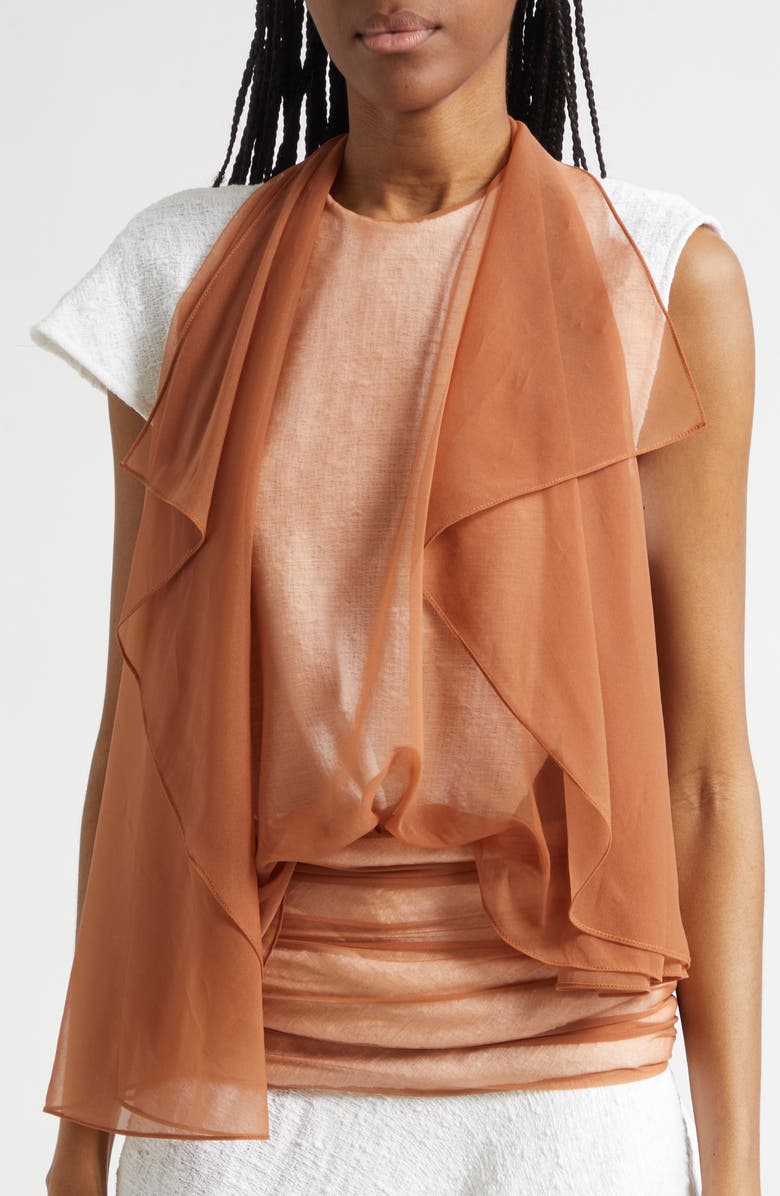 Diotima Mixed Media Cape Dress, Alternate, color, White