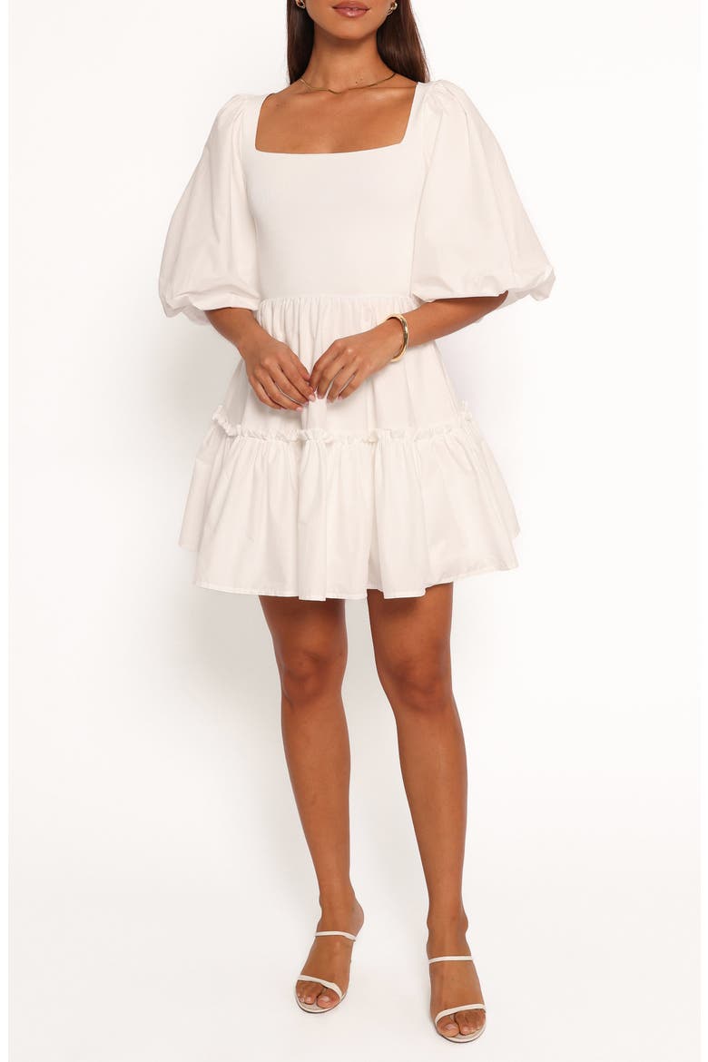 Meredith Fit & Flare Minidress, Main, color, WHITE