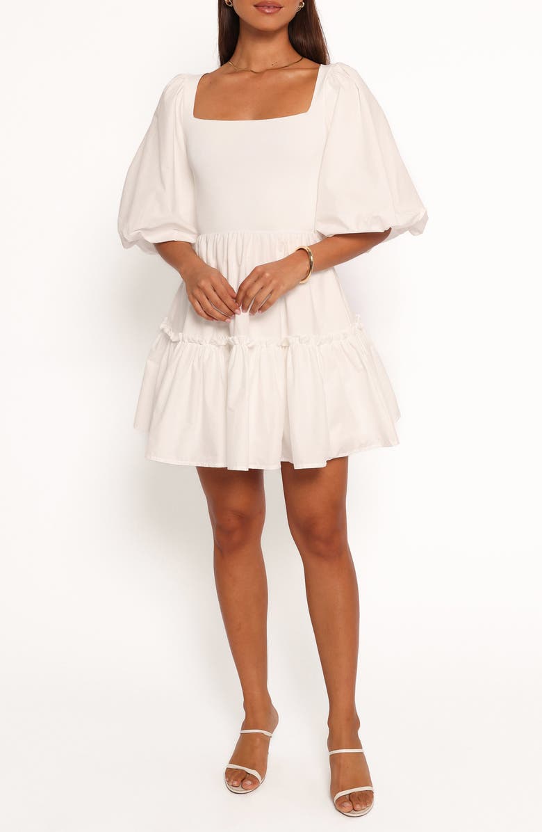 Petal & Pup Meredith Fit & Flare Minidress, Main, color, White