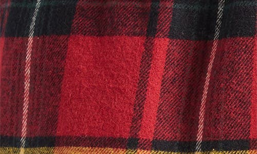 Skims Cotton Flannel Pajama Shorts In Red