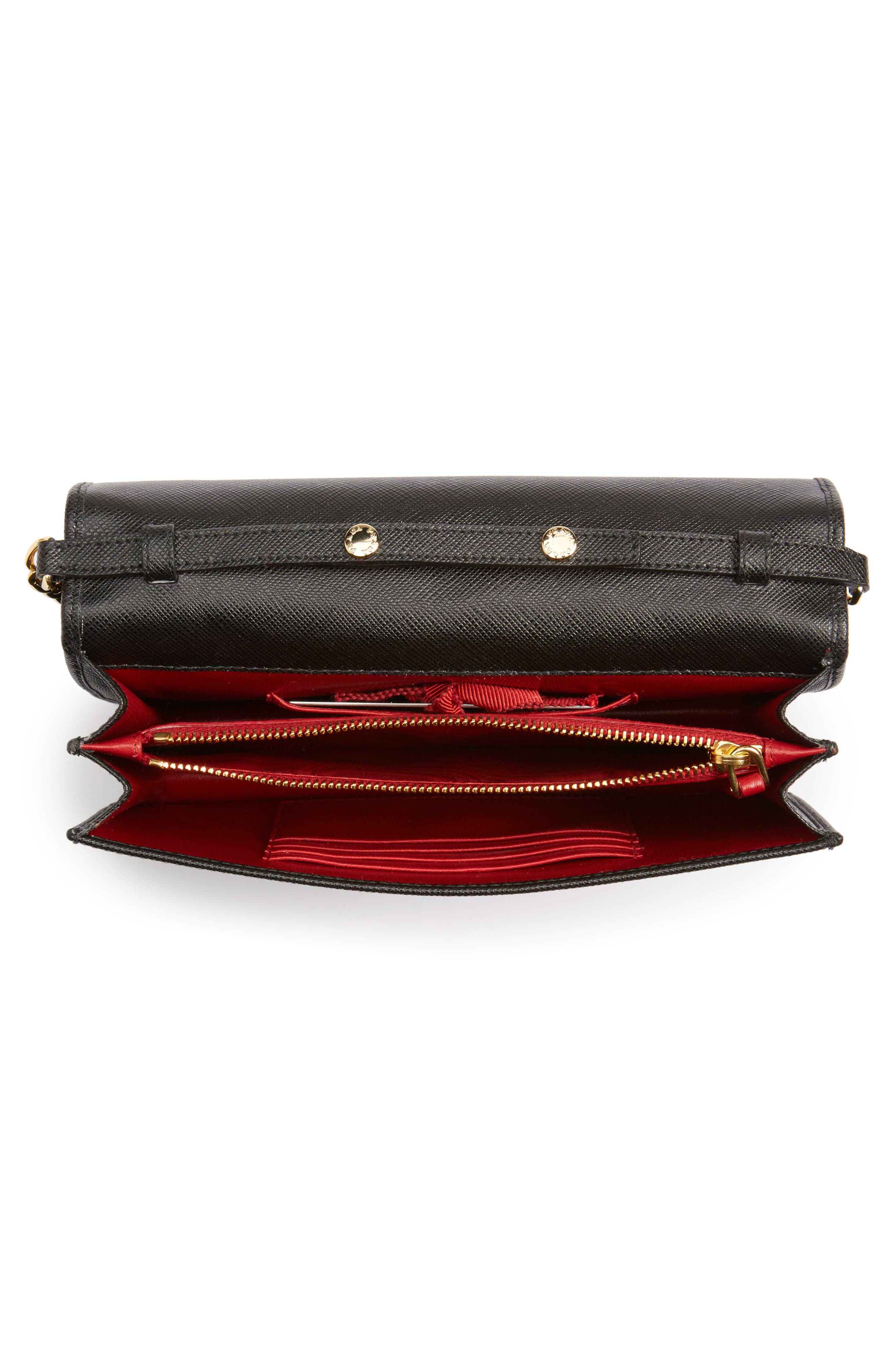 Prada Small Monochrome Crossbody Bag, Alternate, color, 