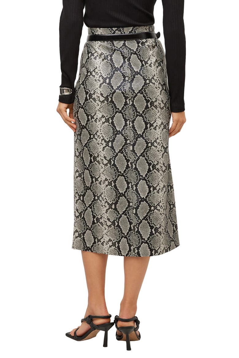 Kaia Snake Print Faux Leather Midi Skirt, Alternate, color, PRINT