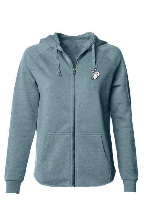 Heartly Ghost Zip Fleece Hoodie